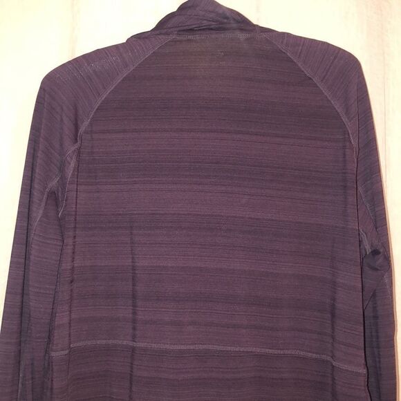 ATHLETA M Purple Heathered Full Zip Athletic Hooded Jacket with Pockets - Picture 4 of 13